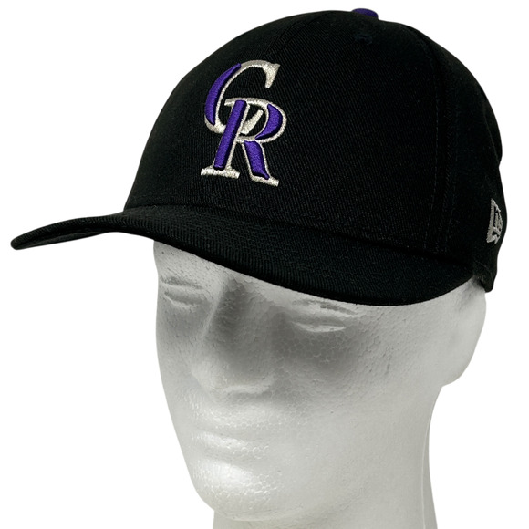 Colorado Rockies Hat Baseball Cap Fitted 7 Black New Era 59Fifty 6 Panel MLB - Picture 1 of 9